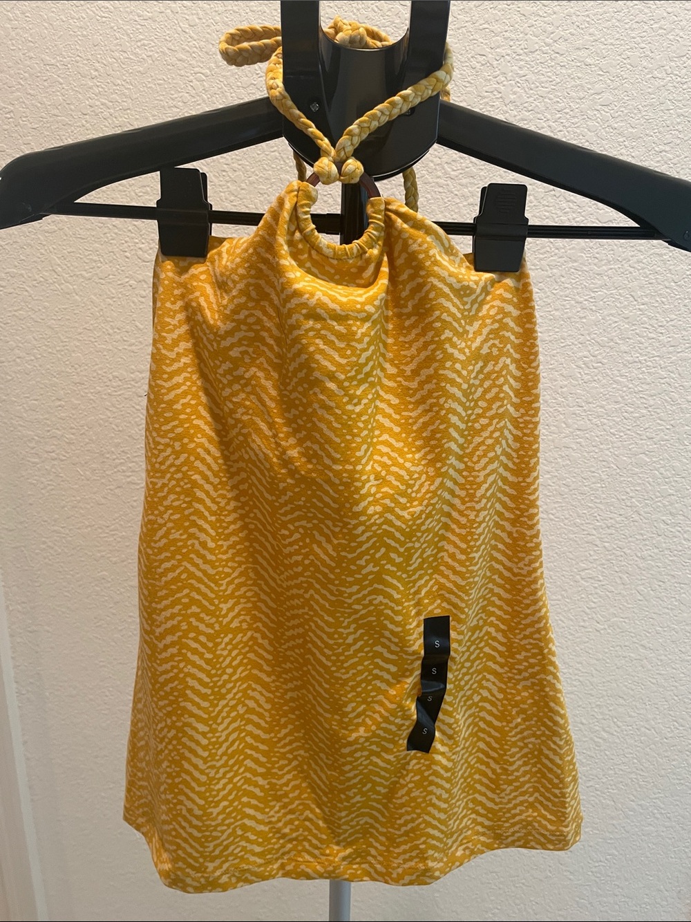 Banana Republic Yellow Patterned Halter Top
